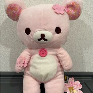 San-X Rilakkuma Korilakkuma Sakura Pink Cherry Blossom 13" Licensed Plush Japan